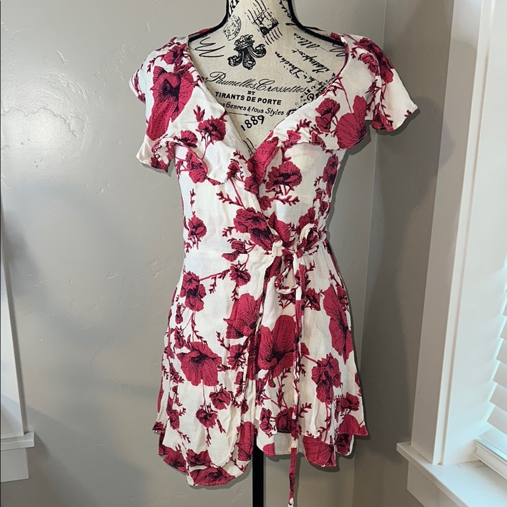 Free People Floral Flutter Sleeve Dress